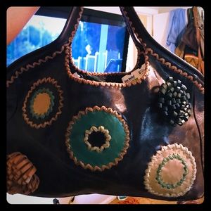Great leather one of a kind bohemian bag